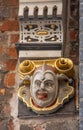 Lubeck, Germany.  Town hall. Decorative element on  old building facade. Royalty Free Stock Photo